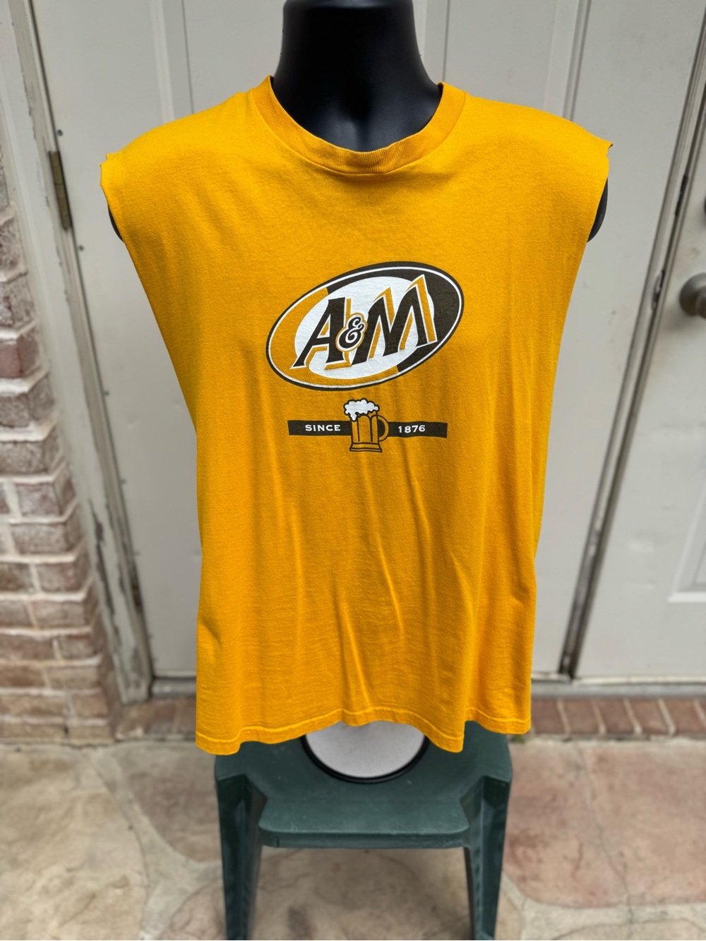 Fruit of the Loom, A&M, Gold & Brown, Sleeveless, Tank Top, Size Large